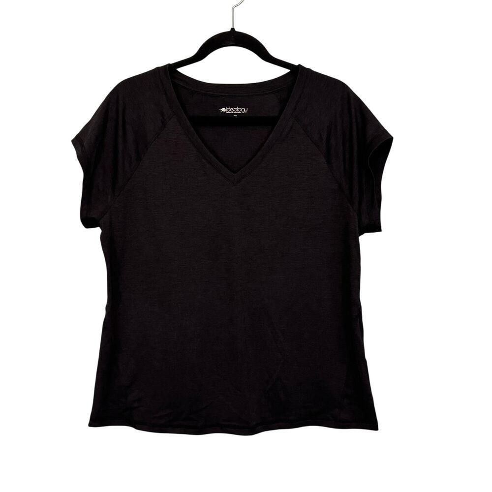 Ideology T-Shirt Women XL Black Fitness Yoga Activewear Performance Short Sleeve